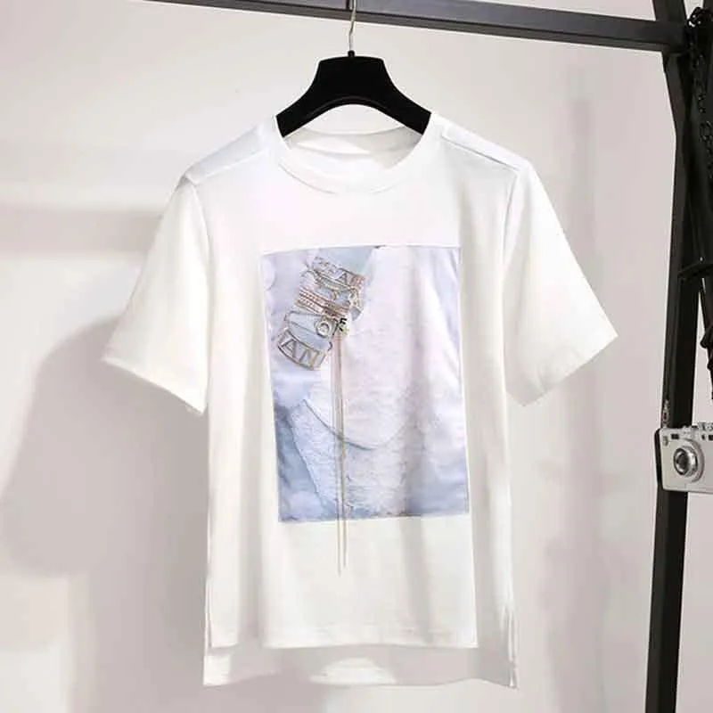 S-XL Summer Women Sample Pattern O-neck T-shirt Mesh Skirt 2pc Office Lady T-shirt Skirt Suits Women Summer Set