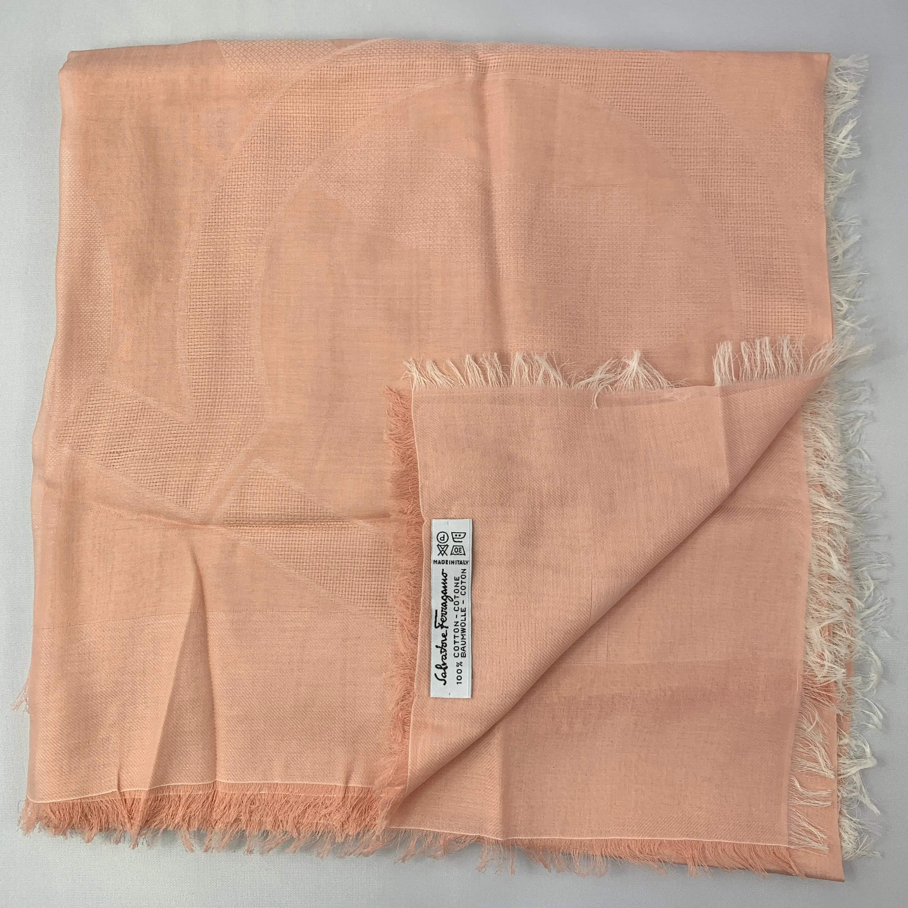 Salvatore Ferragamo Cotton Scarf in Pale Pink