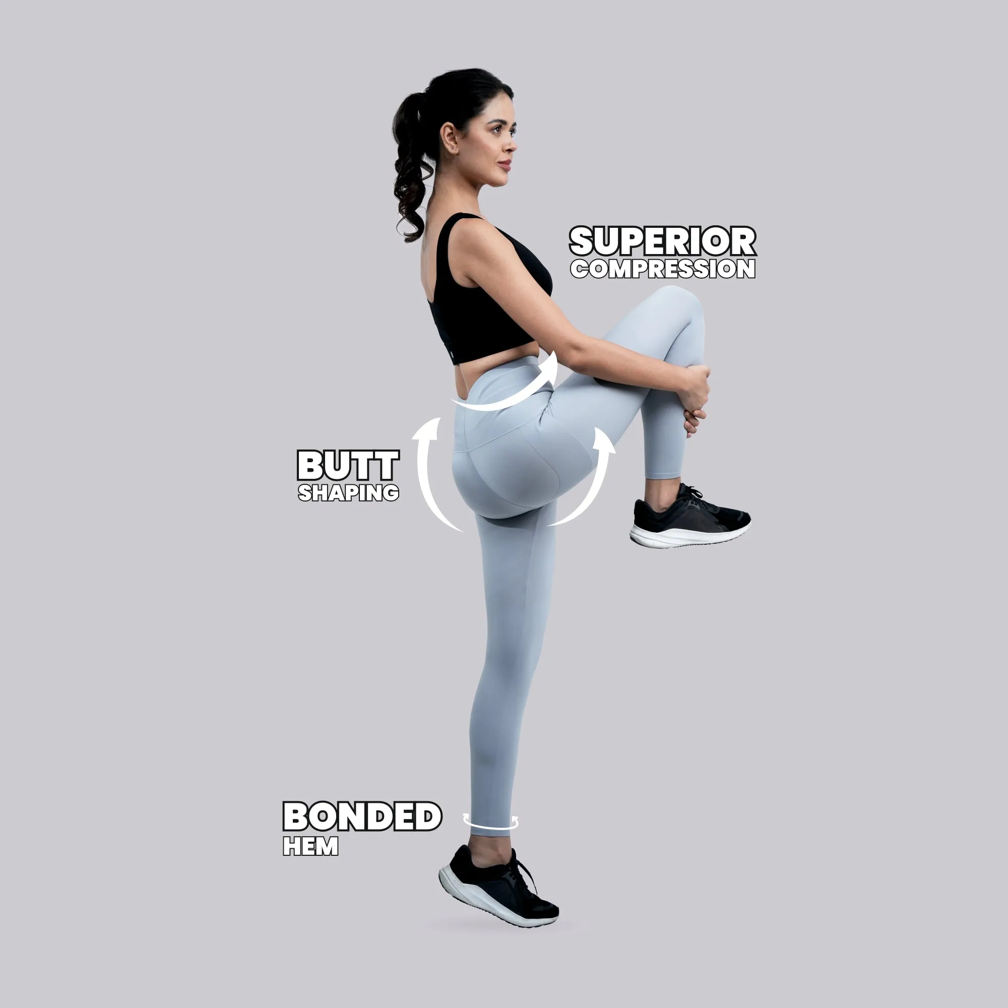 Seamless Quick Dry High Compression Butt Shaping Ankle Length Sports Leggings