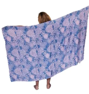Secret Beach - Chrysanthemum Full Sarong - Pink and Teal