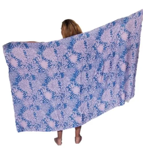 Secret Beach - Chrysanthemum Full Sarong - Pink and Teal