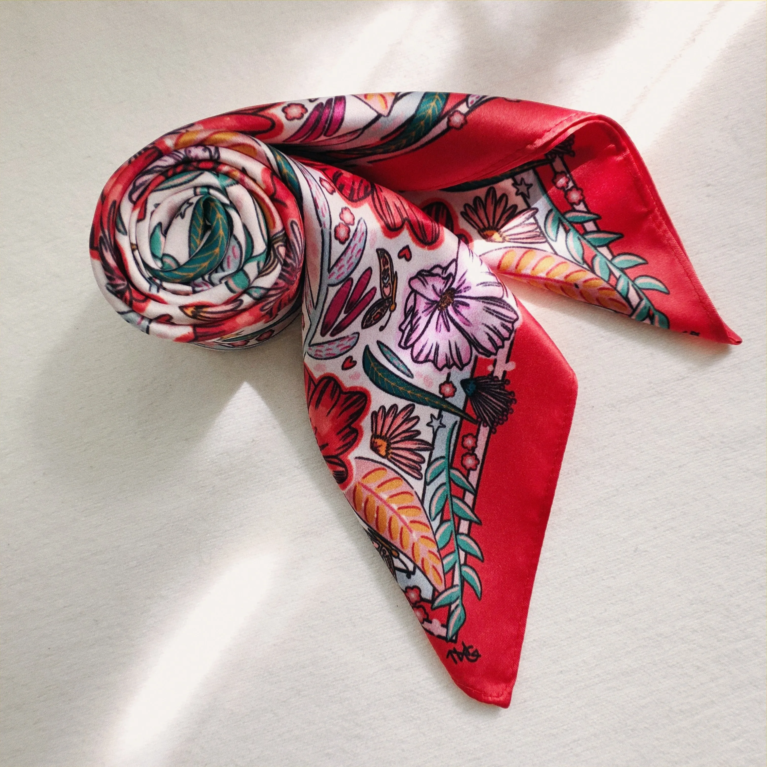 Secret Garden - Satin Square Scarf