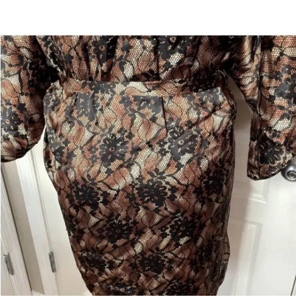 Secret Treasures Nighty Robe Set Brown Black Floral Animal Camo Gown 2 Coord Set