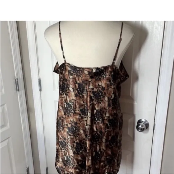 Secret Treasures Nighty Robe Set Brown Black Floral Animal Camo Gown 2 Coord Set