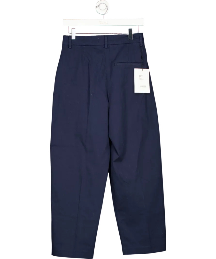 Selected Femme Blue Merla High Waisted Extra Wide Pant UK 8