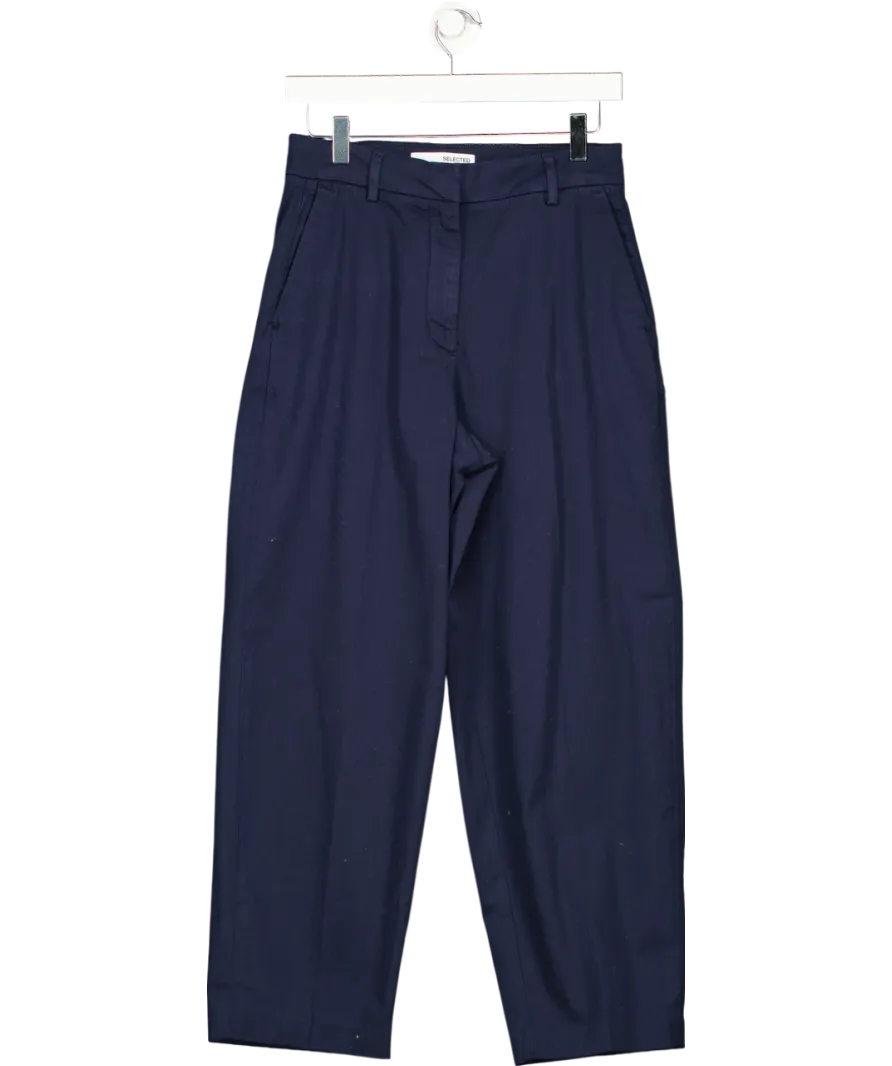 Selected Femme Blue Merla High Waisted Extra Wide Pant UK 8