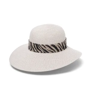 Selena Cloche Hat - Camel/White