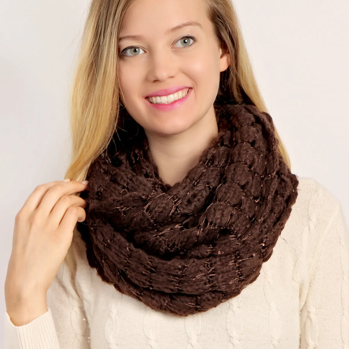 Sequined Soft Infinity Scarf