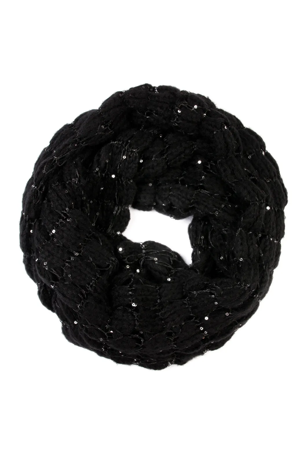 Sequined Soft Infinity Scarf