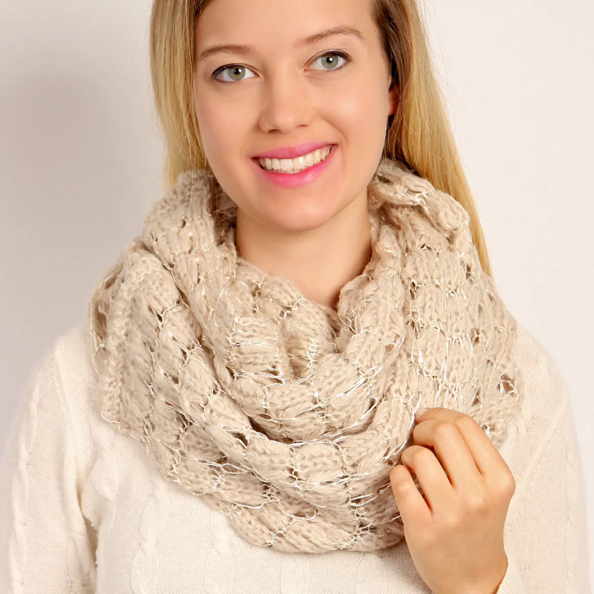 Sequined Soft Infinity Scarf