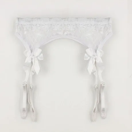 Sexy Perspective Garter Belt Bow Temptation Lace
