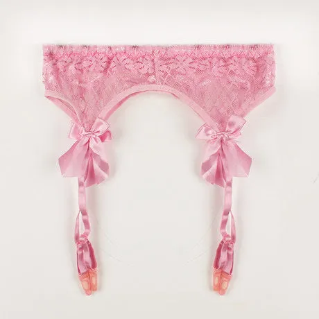 Sexy Perspective Garter Belt Bow Temptation Lace