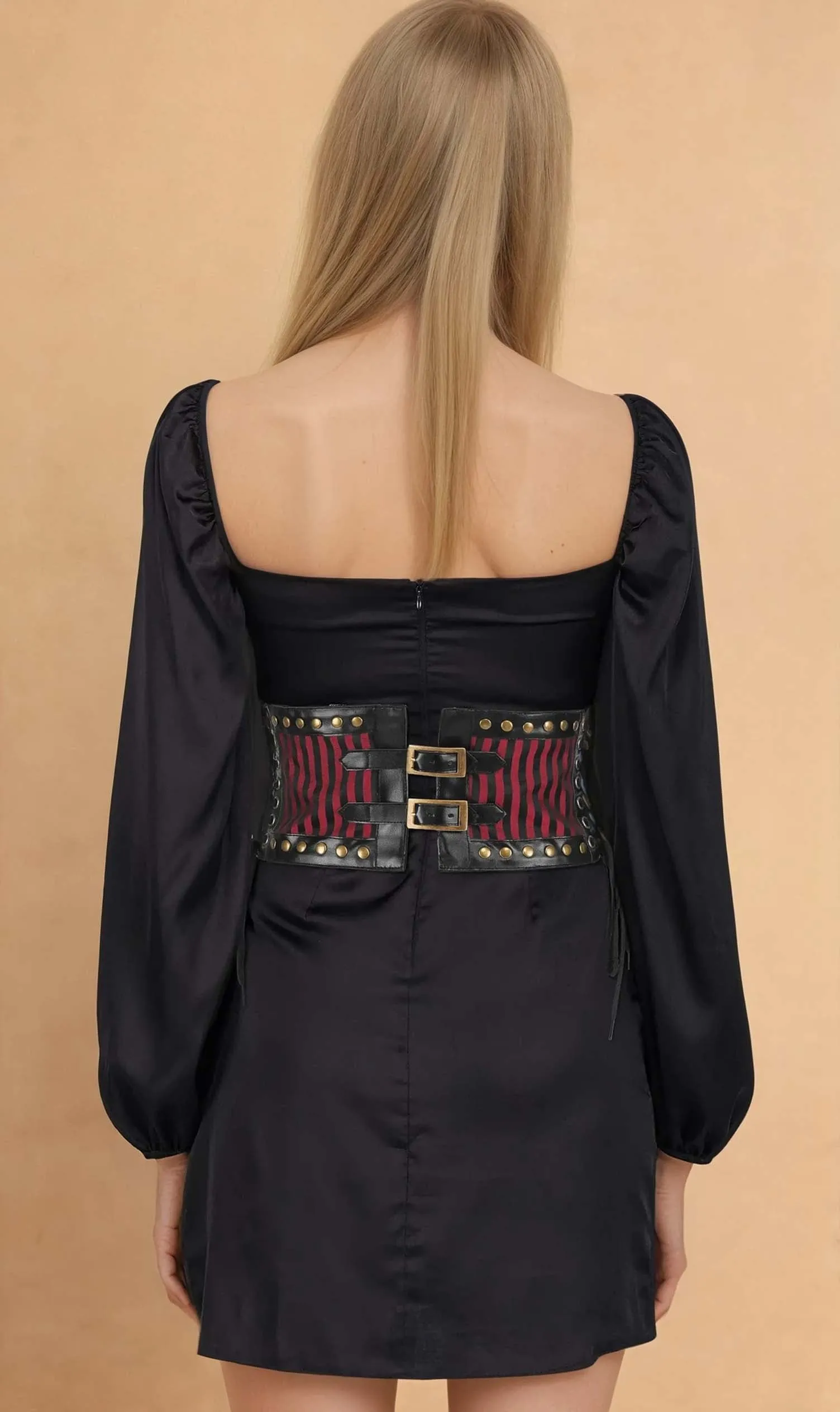 Shanella Corset Inspired Maroon Belt