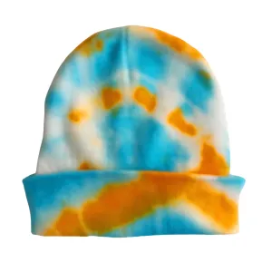 Shibori Turquoise Tie Dye Beanie Hat, Men, Women, Teen