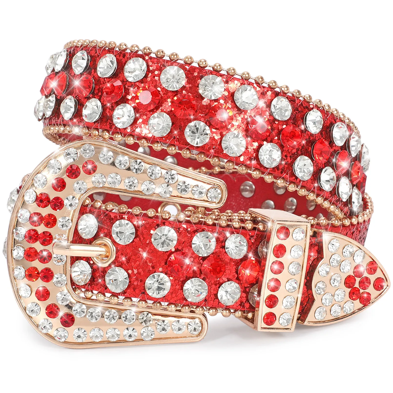 Shiny Crystal Rhinestone inlaid Women Men Unisex Belt Diamond Studded Western Cowboy Designer Belt