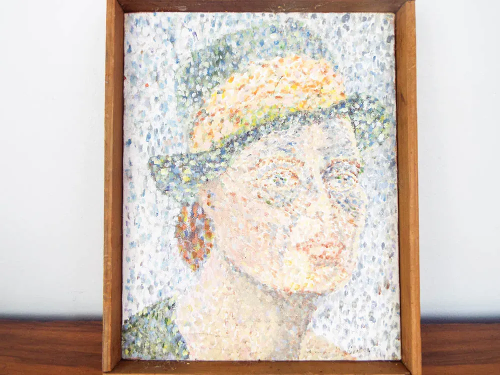 Signed Portrait Painting by Barbara Morrison