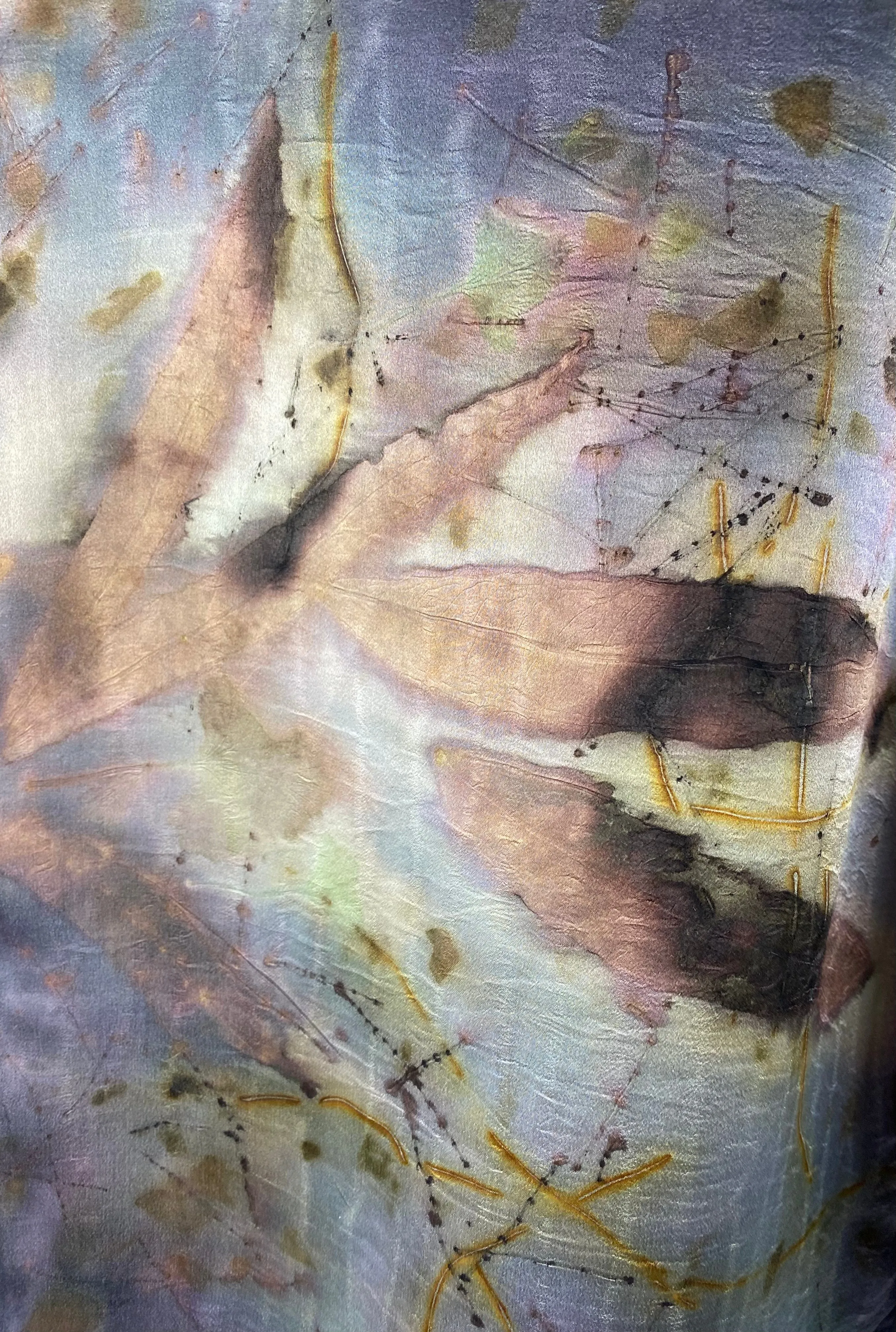 Silk satin eco printed scarf