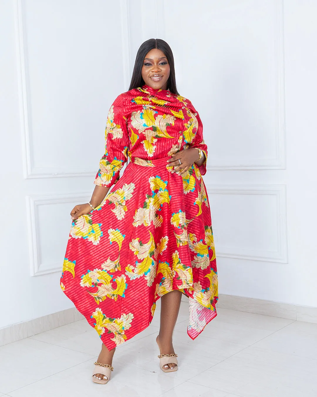 Silk Scarf Skirt Set