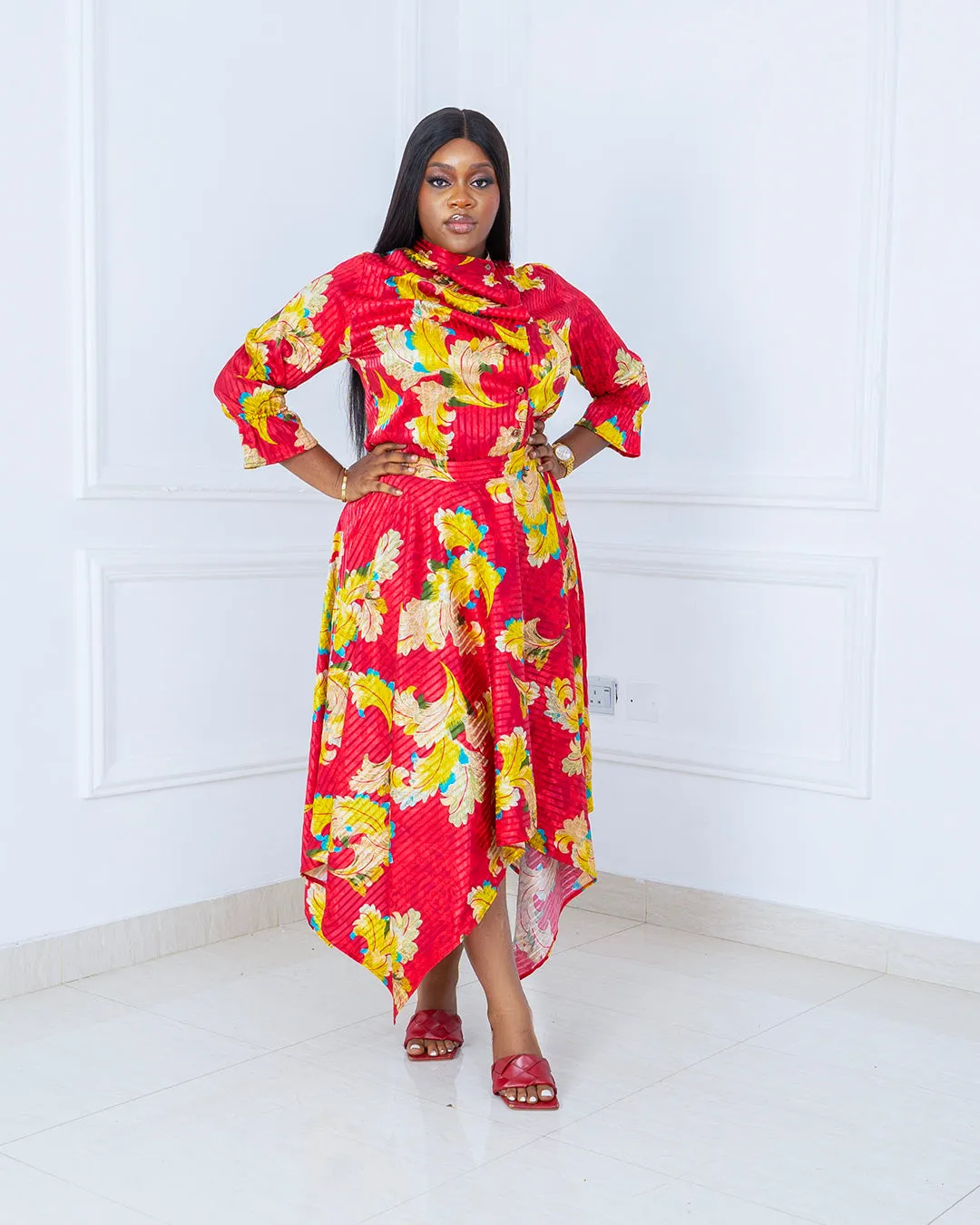 Silk Scarf Skirt Set