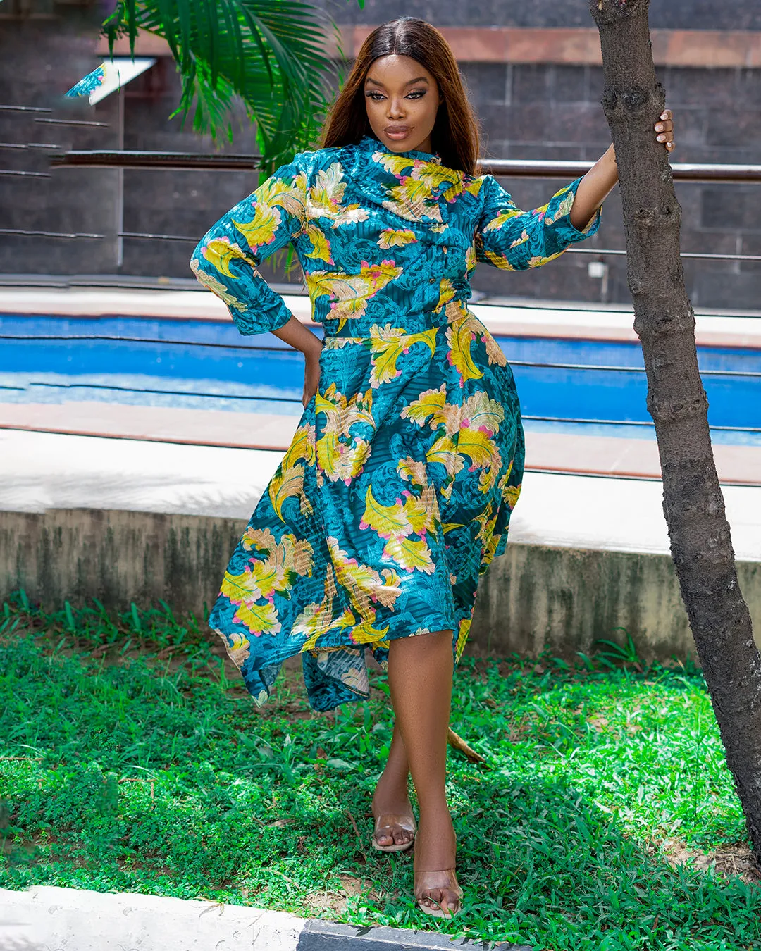 Silk Scarf Skirt Set