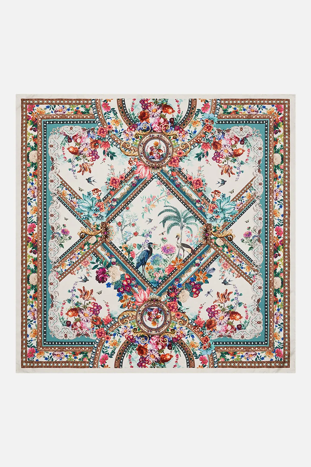 SILK SQUARE SCARF PLUMES AND PARTERRES