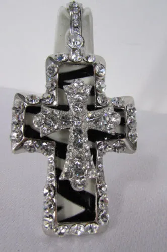 Silver Black Multi Rhinestones Big Stylish Bag Necklace Pendant