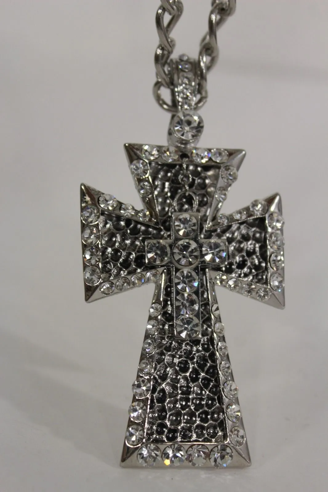 Silver Black Multi Rhinestones Big Stylish Bag Necklace Pendant