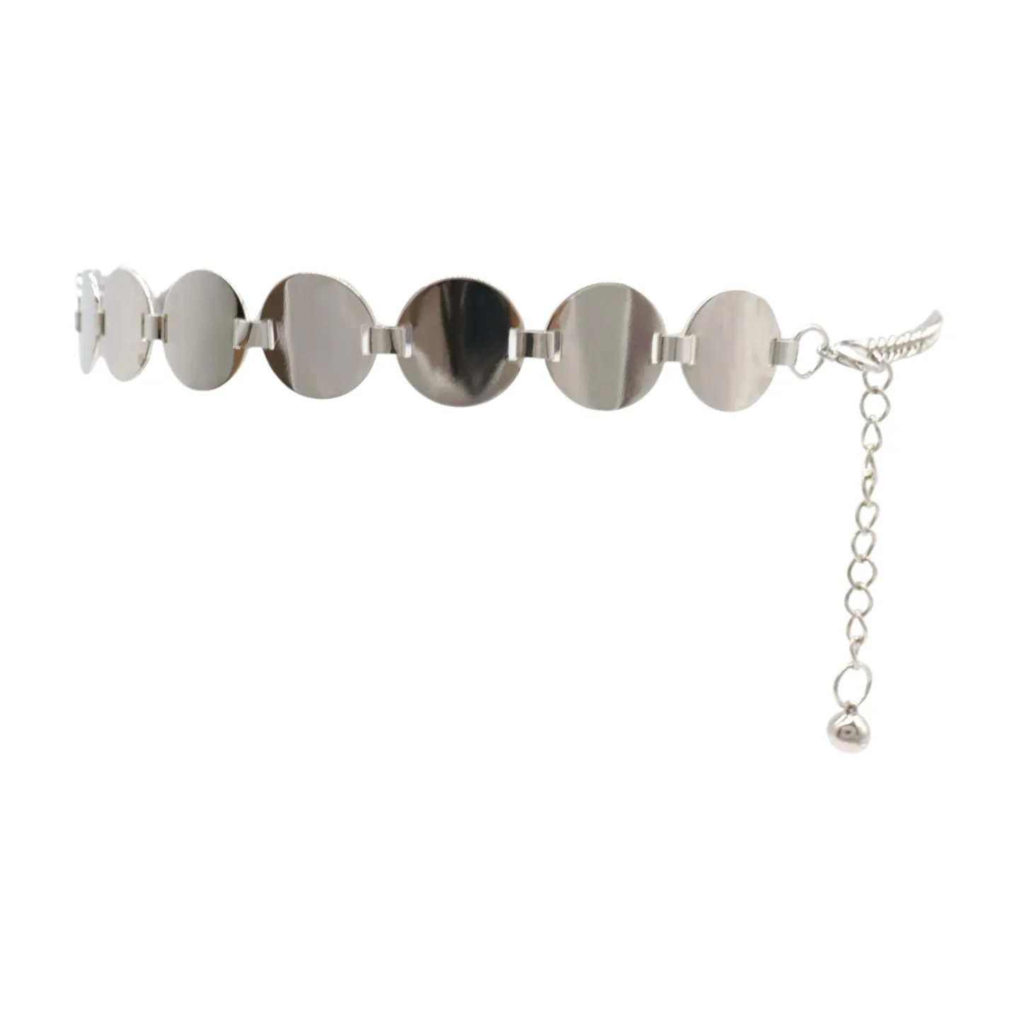 Silver Metal Chain Belt Circle Round Charm S M