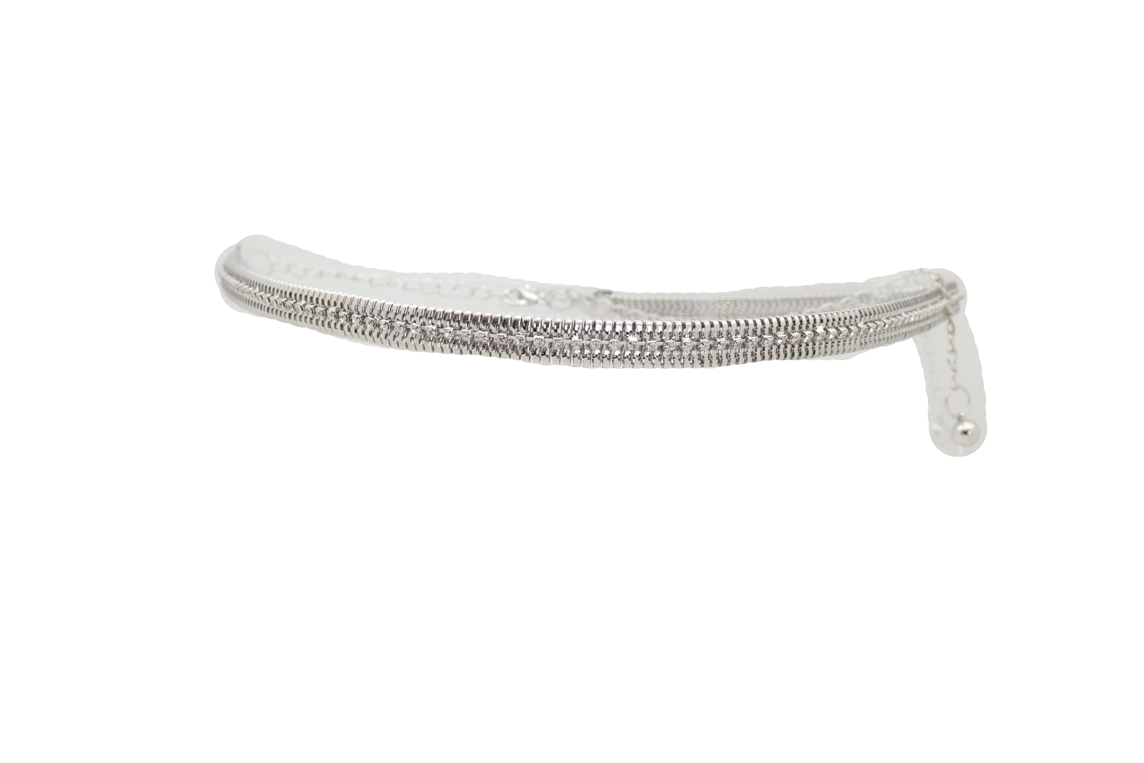 Silver Metal Chain Bling Skinny High Waist Hip Fashion Belt Fit Size S M L