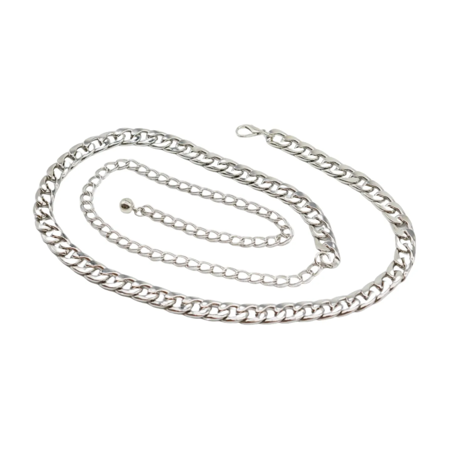 Silver Metal Chain Links Belt Hip Waist Size S M L