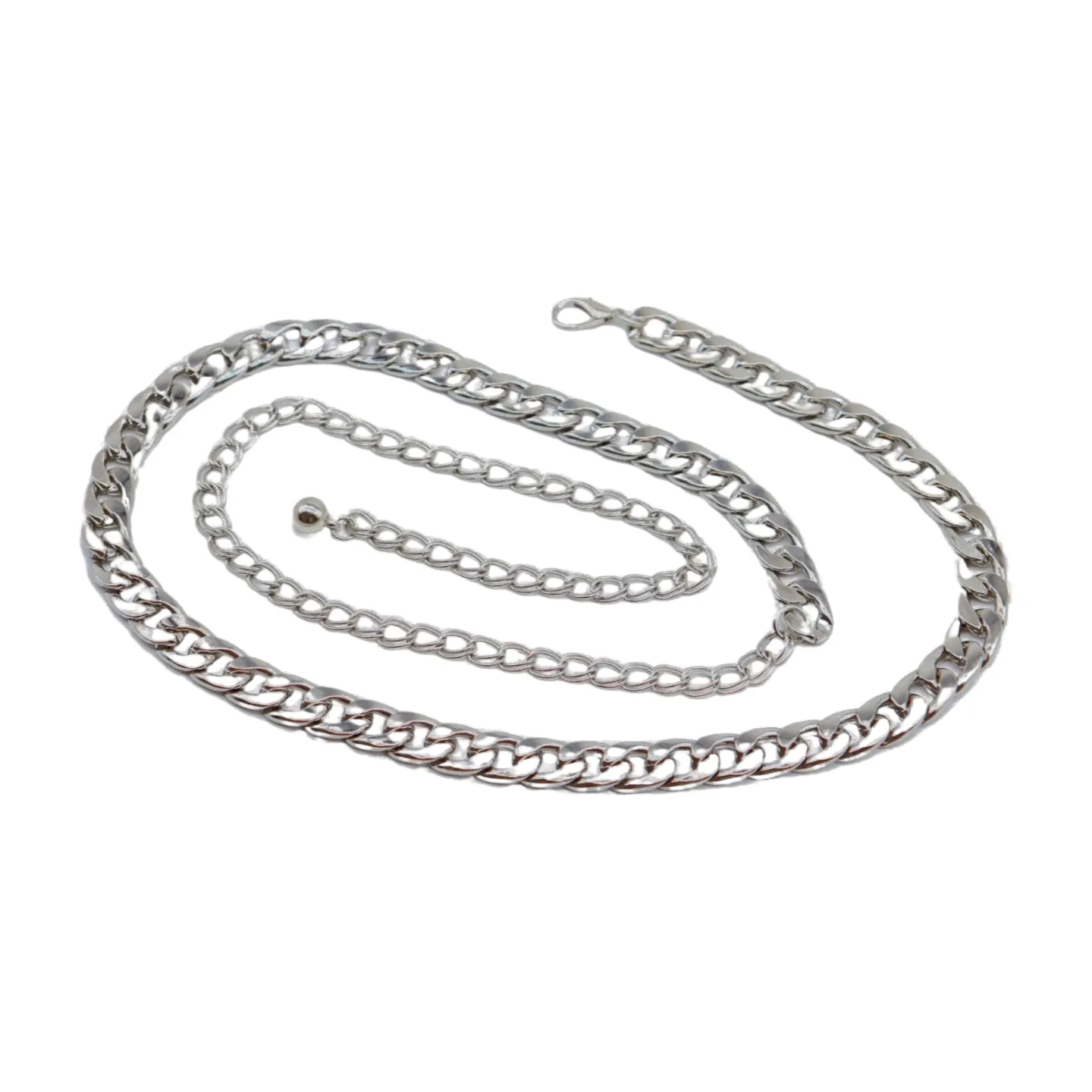Silver Metal Chain Links Belt Hip Waist Size S M L