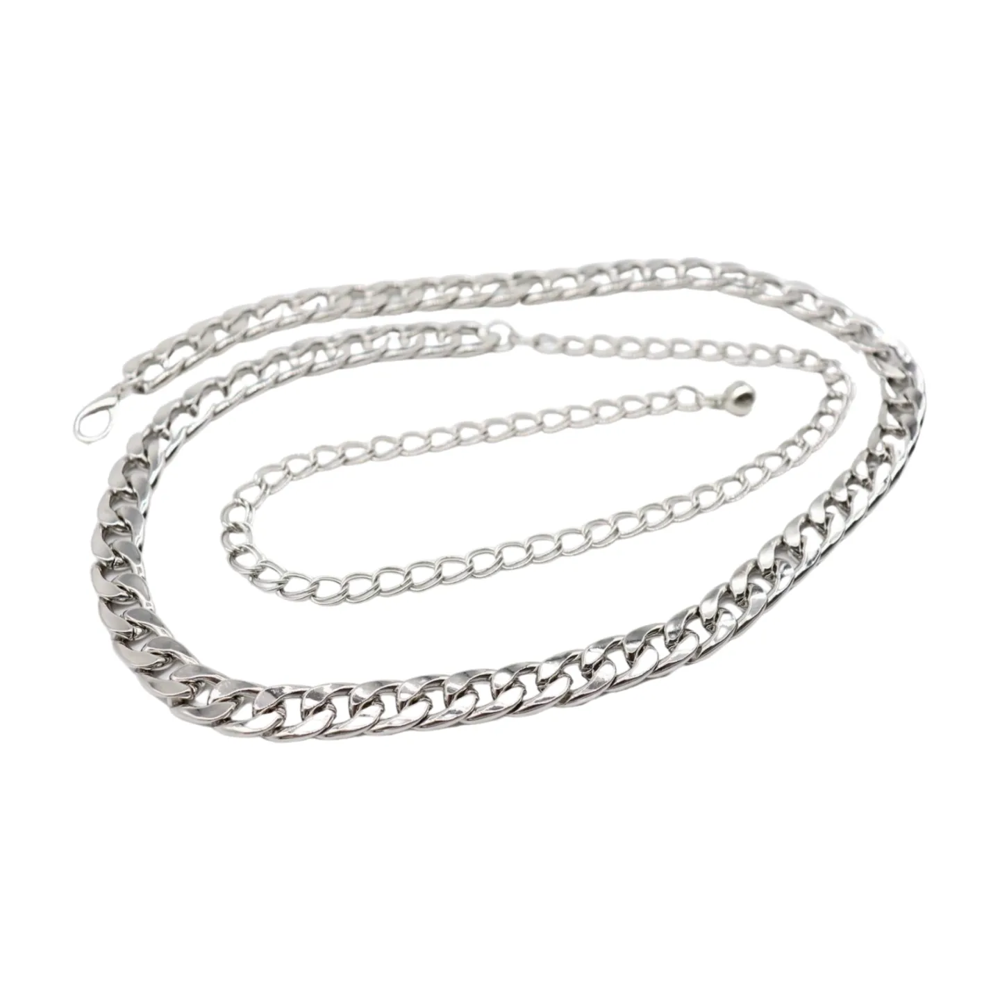 Silver Metal Chain Links Belt Hip Waist Size S M L
