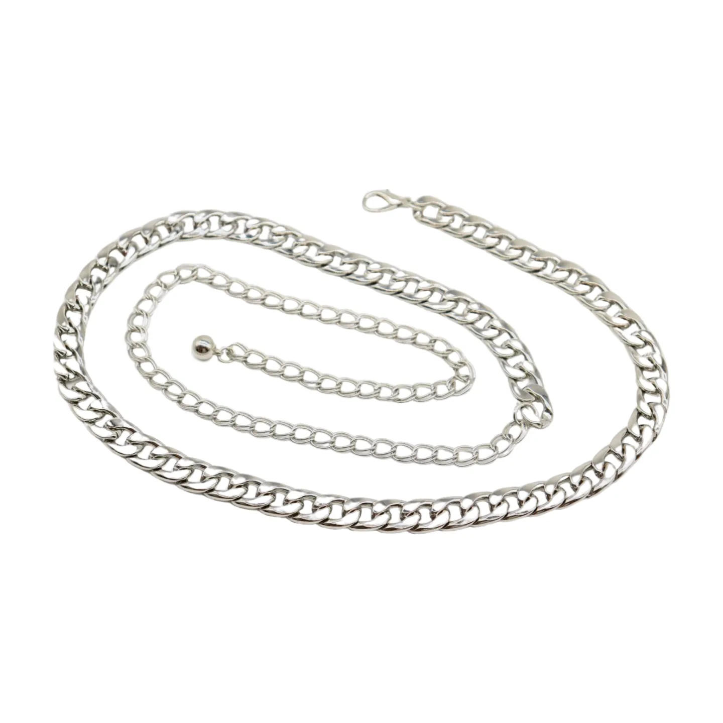 Silver Metal Chain Links Belt Hip Waist Size S M L