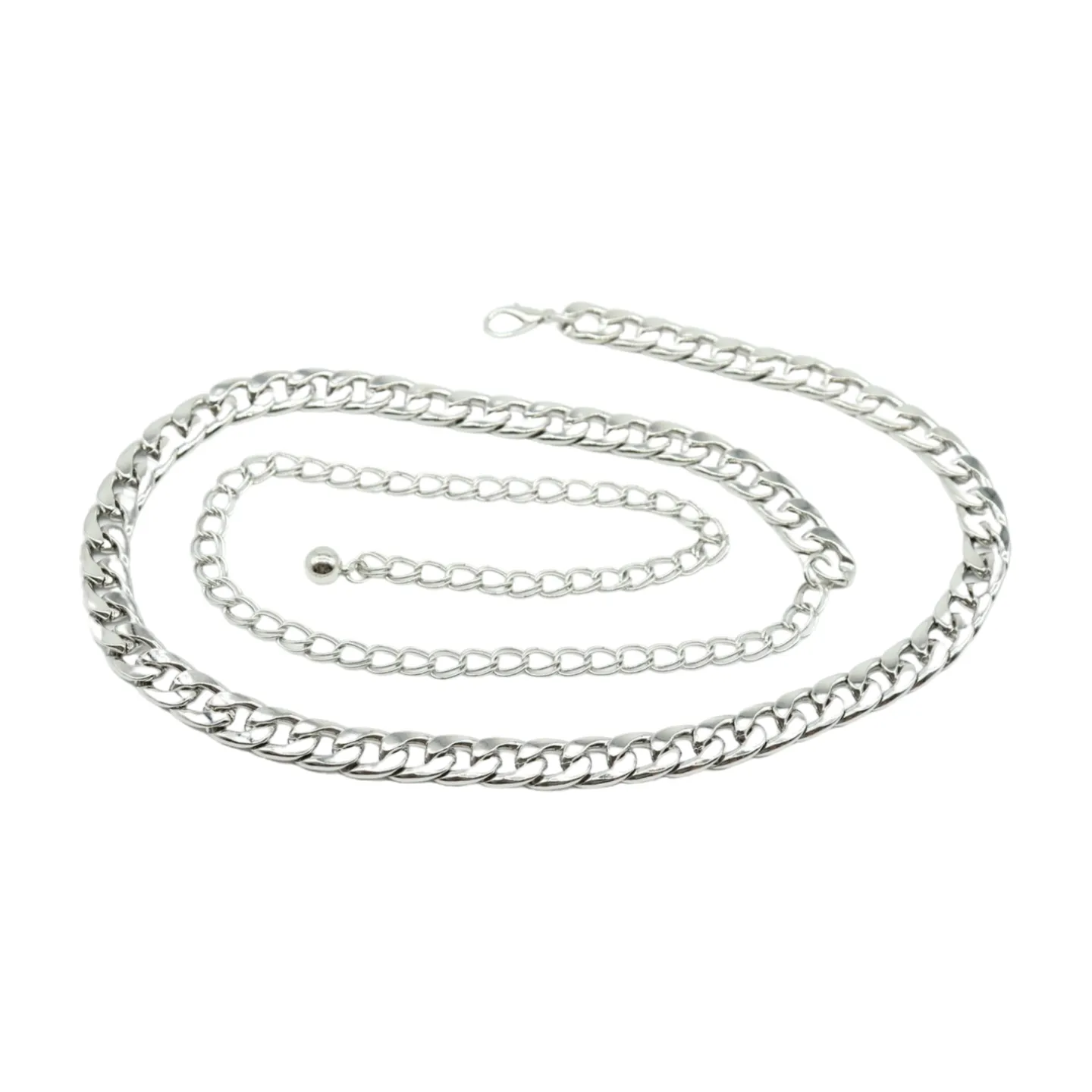 Silver Metal Chain Links Belt Hip Waist Size S M L