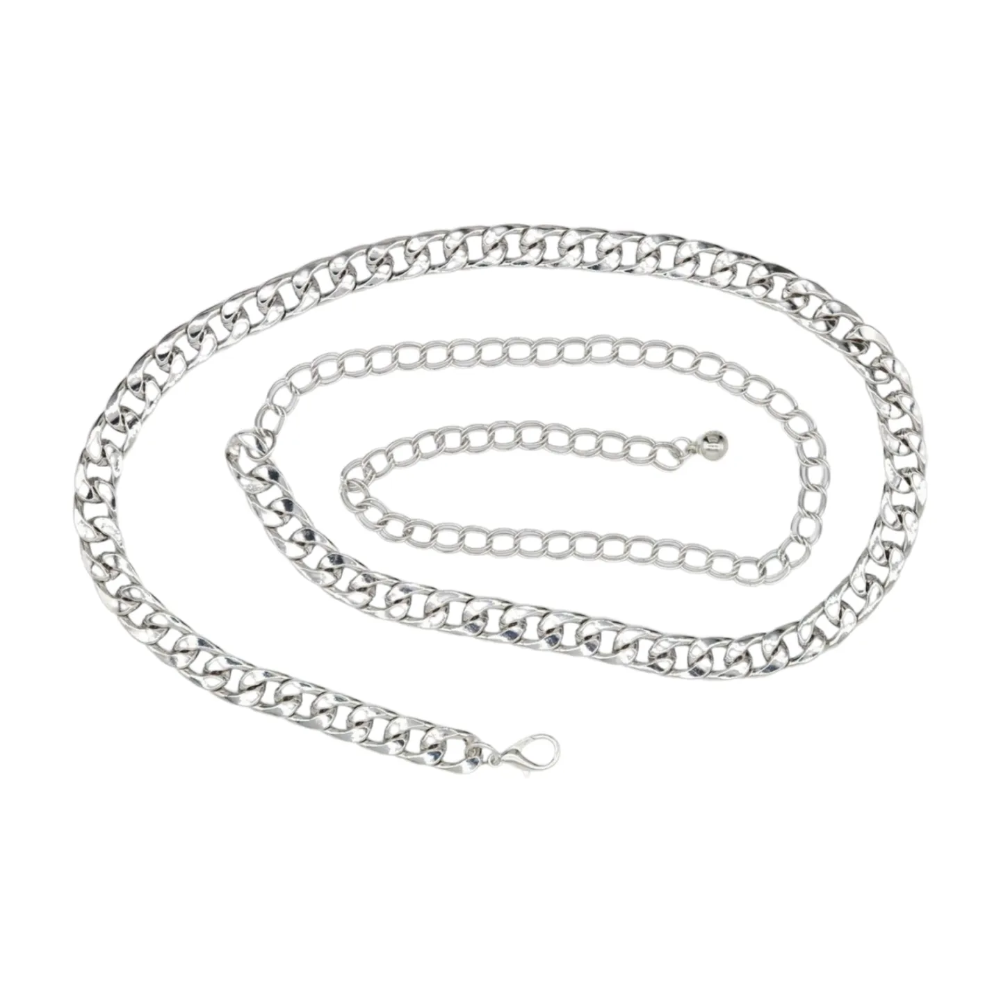 Silver Metal Chain Links Belt Hip Waist Size S M L