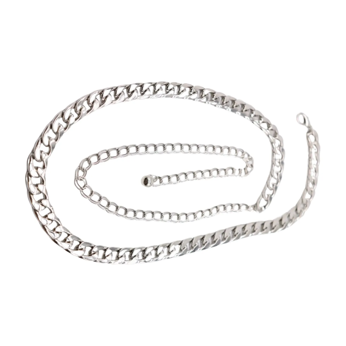 Silver Metal Chain Links Belt Hip Waist Size S M L