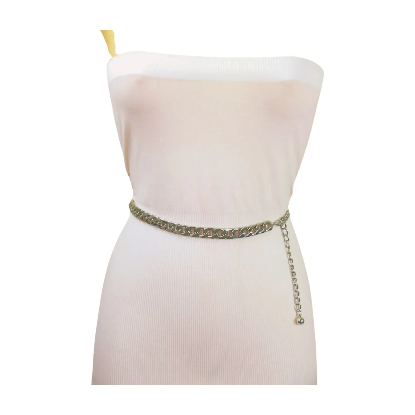 Silver Metal Chain Links Belt Hip Waist Size S M L