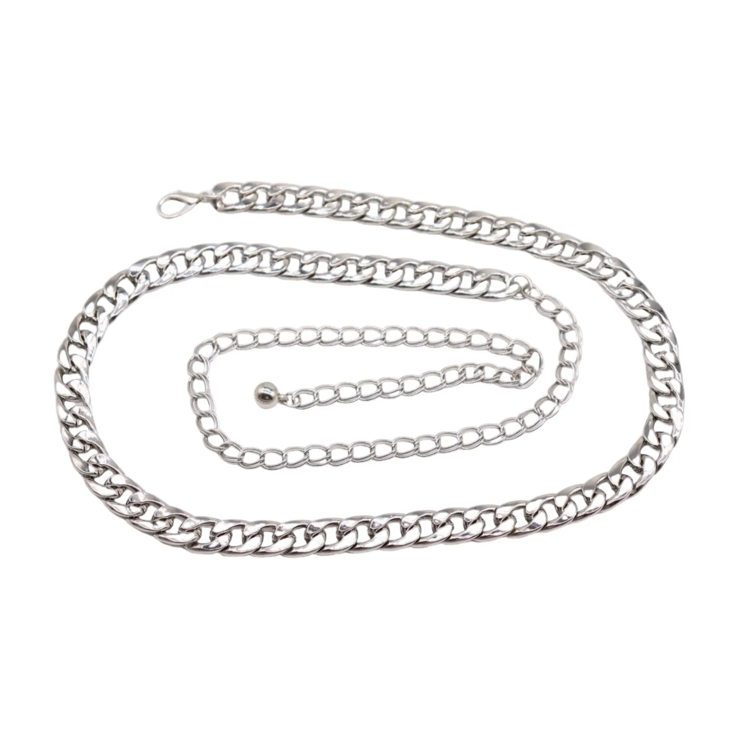 Silver Metal Chain Links Belt Hip Waist Size S M L
