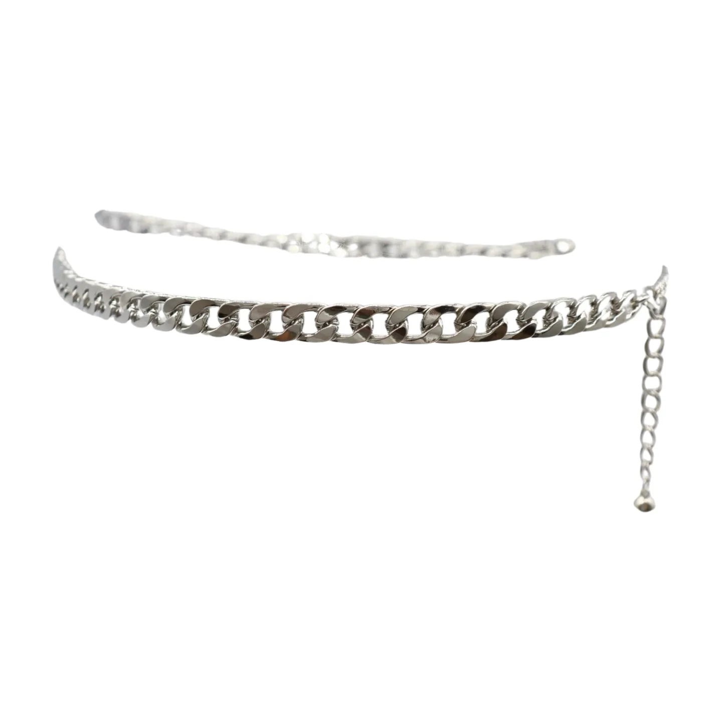 Silver Metal Chain Links Belt Hip Waist Size S M L