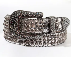 Silver metallic B.B. Simon belt with hematite
