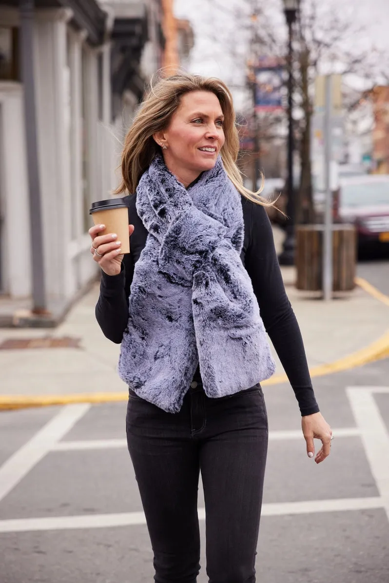 Silver Mink Faux Fur Scarf