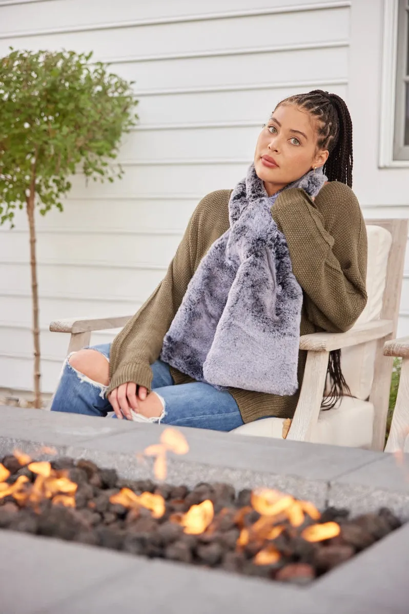 Silver Mink Faux Fur Scarf