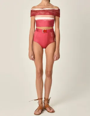 Silvia Tcherassi Pineto Bikini Top   Riccionie Bikini Bottom Plum