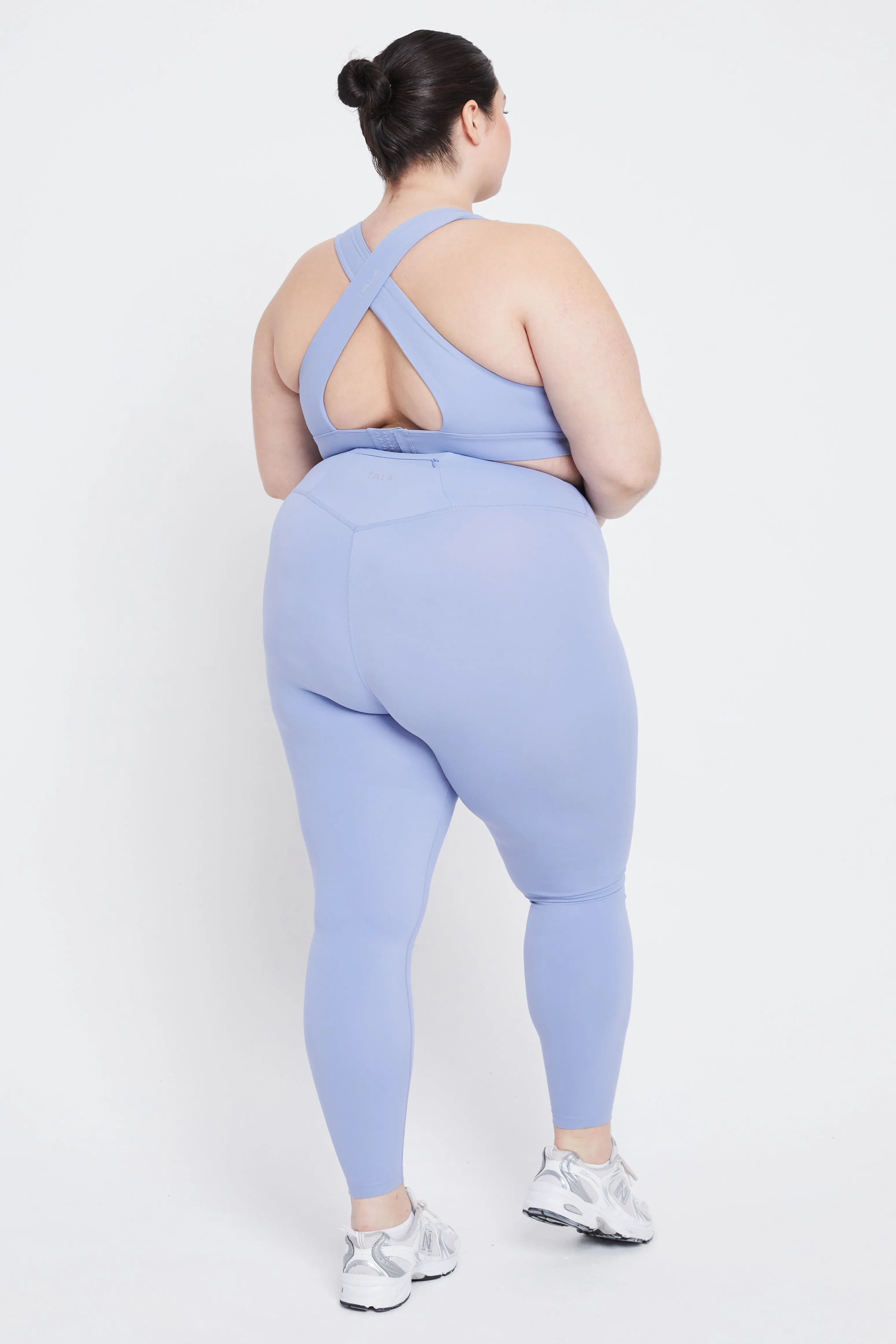 SKINLUXE OPEN BACK SPORTS BRA - CORNFLOWER BLUE
