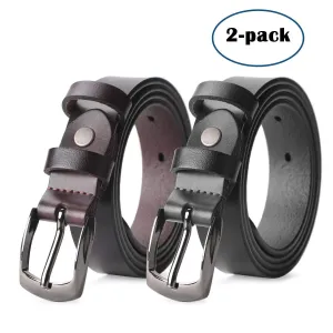 Skinny Jeans Leather Belt for Women Luxury Dress Belts With Classic Buckle