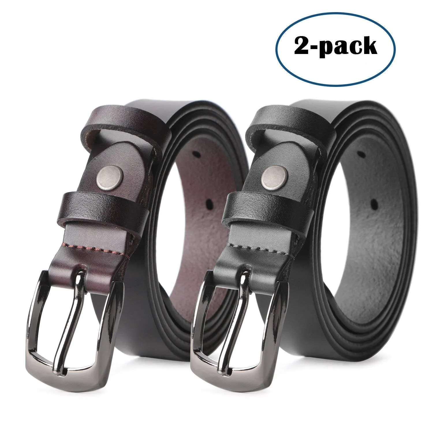 Skinny Jeans Leather Belt for Women Luxury Dress Belts With Classic Buckle