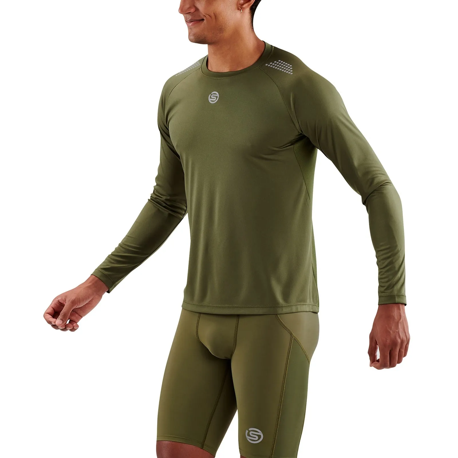 SKINS Men's Series-3 Active Long Sleeve Top - Khaki