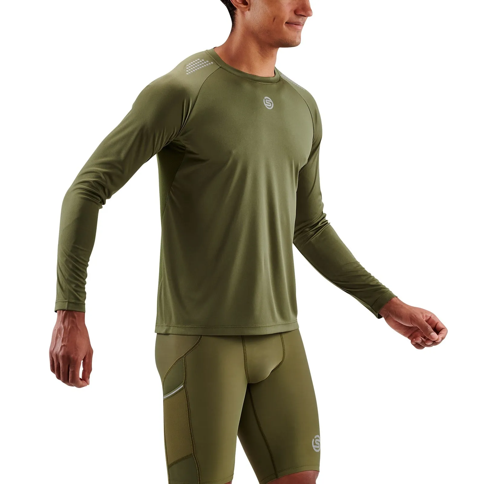 SKINS Men's Series-3 Active Long Sleeve Top - Khaki