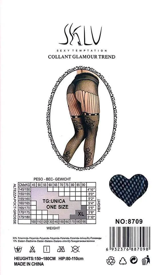 SKLU Fashion Figured Painty Hose Sexy Leg Stocking-8709