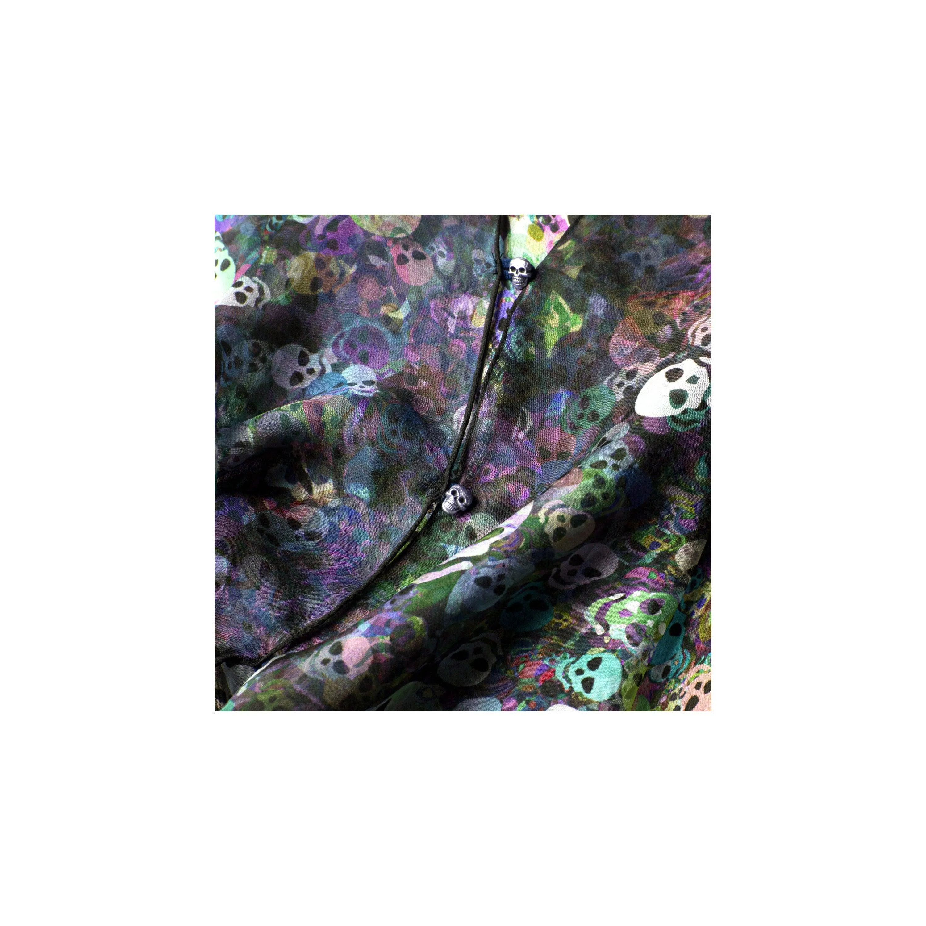 Skullduggery Silk Chiffon Scarf Wrap